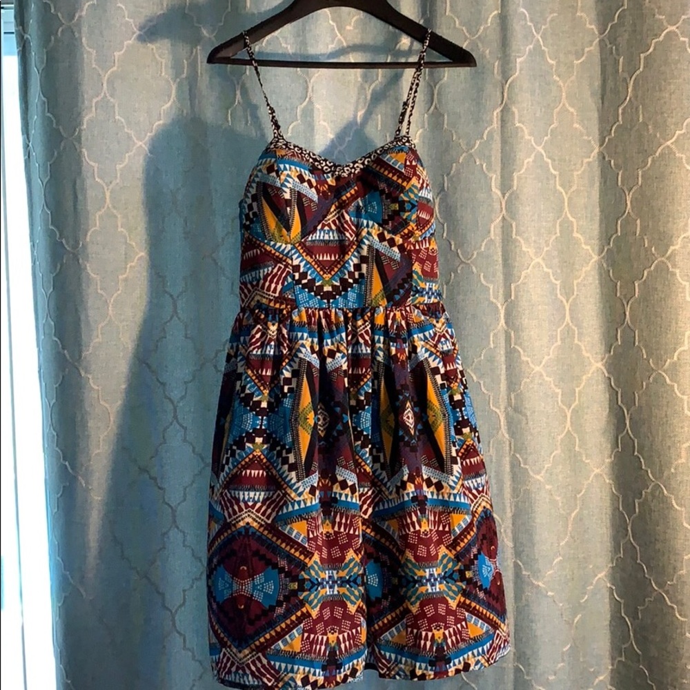 Tribal Print Dress with Pockets